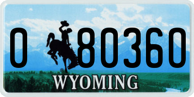 WY license plate 08036O