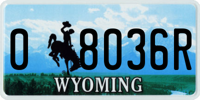 WY license plate 08036R
