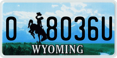 WY license plate 08036U