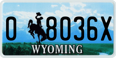 WY license plate 08036X