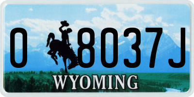 WY license plate 08037J