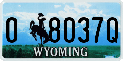 WY license plate 08037Q