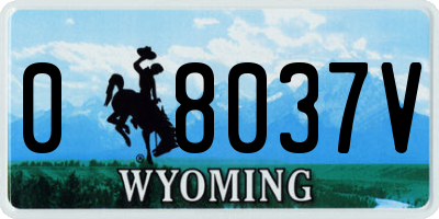 WY license plate 08037V