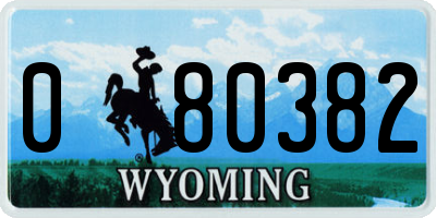 WY license plate 080382