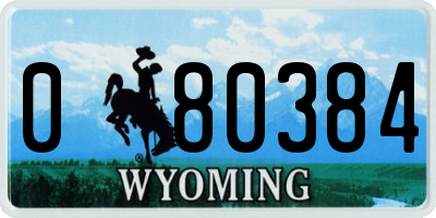 WY license plate 080384