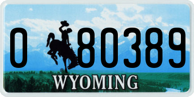 WY license plate 080389