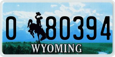 WY license plate 080394