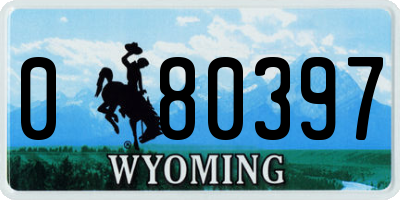 WY license plate 080397