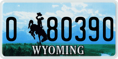 WY license plate 08039O
