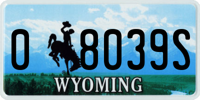 WY license plate 08039S
