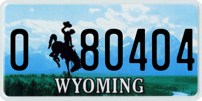 WY license plate 080404