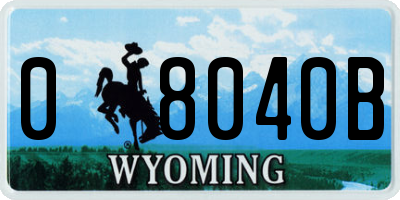 WY license plate 08040B