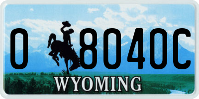 WY license plate 08040C