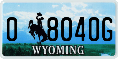 WY license plate 08040G