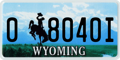 WY license plate 08040I