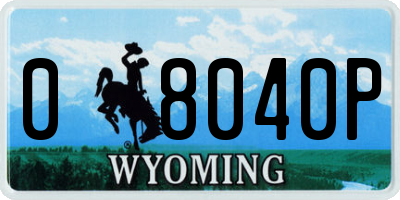 WY license plate 08040P