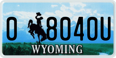 WY license plate 08040U