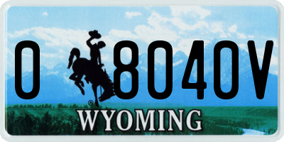 WY license plate 08040V