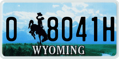 WY license plate 08041H