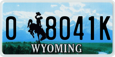 WY license plate 08041K