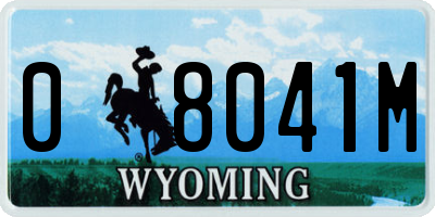 WY license plate 08041M