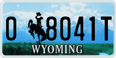 WY license plate 08041T