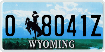 WY license plate 08041Z