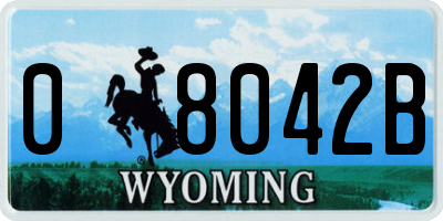 WY license plate 08042B