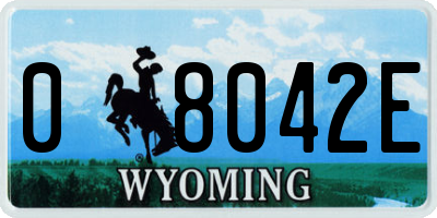 WY license plate 08042E