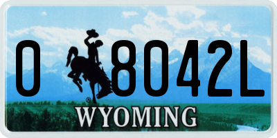 WY license plate 08042L