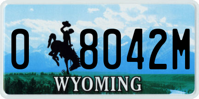 WY license plate 08042M