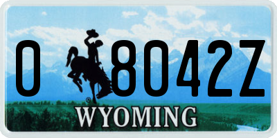 WY license plate 08042Z
