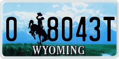 WY license plate 08043T