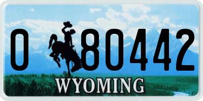 WY license plate 080442