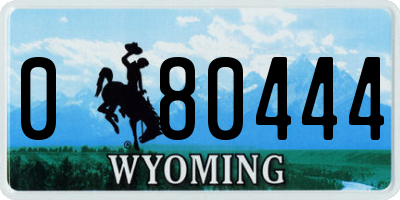 WY license plate 080444