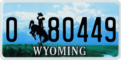 WY license plate 080449