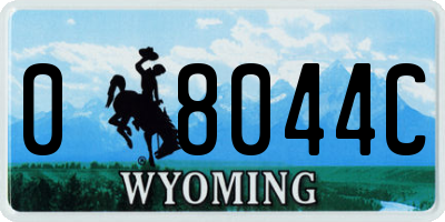 WY license plate 08044C