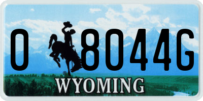 WY license plate 08044G