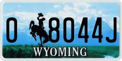 WY license plate 08044J