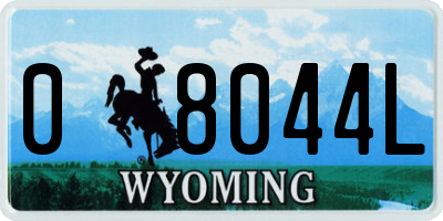 WY license plate 08044L
