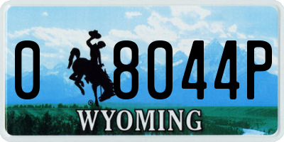 WY license plate 08044P