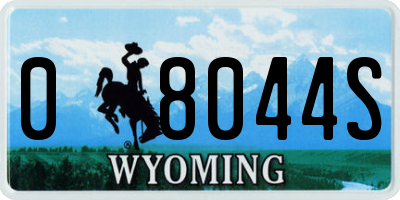 WY license plate 08044S