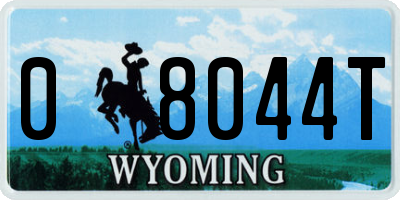 WY license plate 08044T