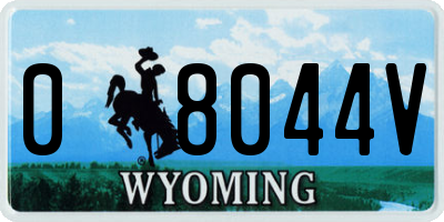 WY license plate 08044V