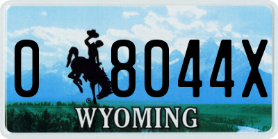 WY license plate 08044X