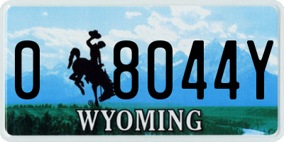 WY license plate 08044Y