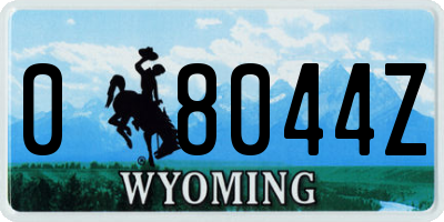 WY license plate 08044Z