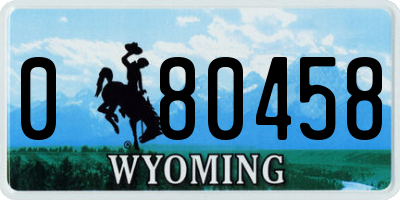 WY license plate 080458