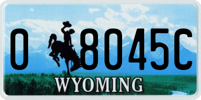 WY license plate 08045C