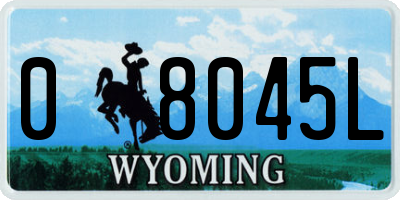 WY license plate 08045L
